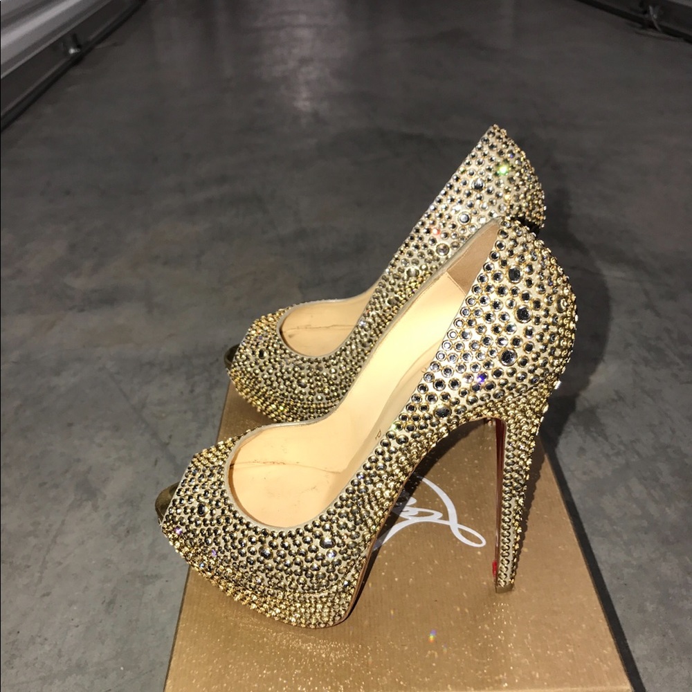 Crystal Christian Louboutin lady peep pumps - Picture 2 of 8